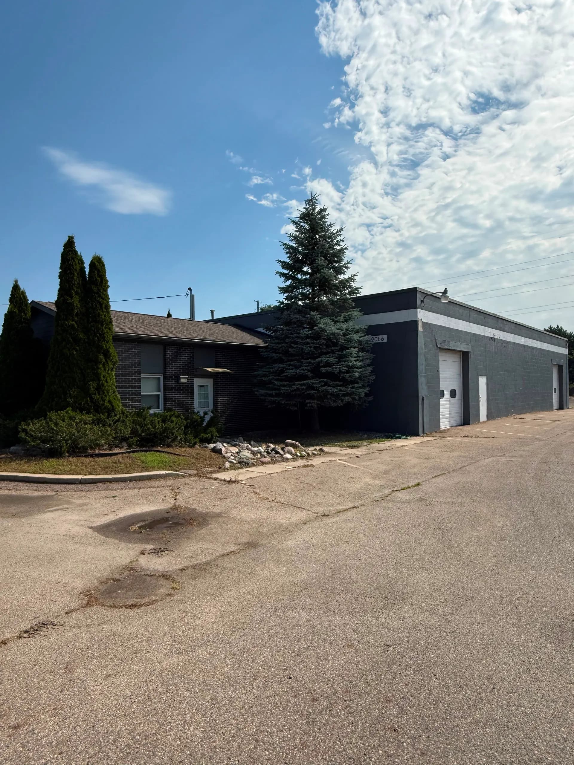 Gated, fenced storage yard